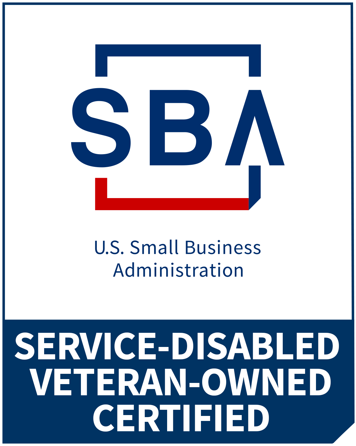 SBA Service-Disabled Veteran-Owned Small Business Certified — U.S. Small Business Administration official SDVOSB certification badge